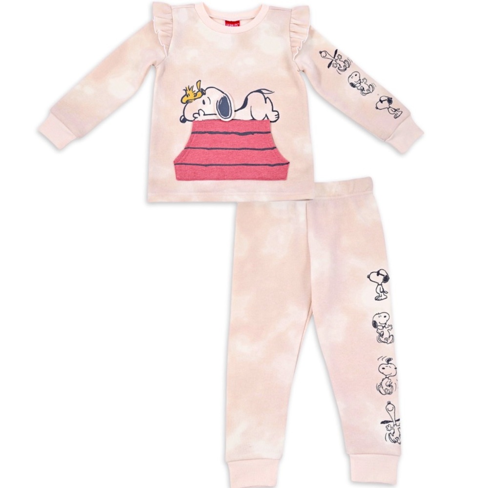 Peanuts Baby Girl Jogger Pant and Crew Neck, 2 Piece 12 months
